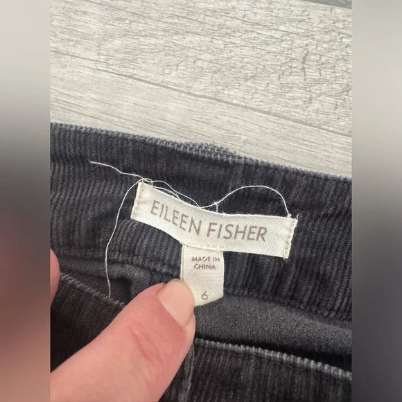 Eileen Fisher Organic Cotton Tencel Stretch Corduroy Pant Gray Size 6 *Read - Picture 11 of 11